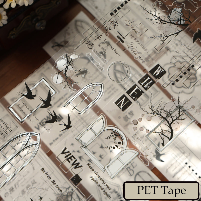 6cm*100cm Window Shadows Die Cutting Washi/PET Tape