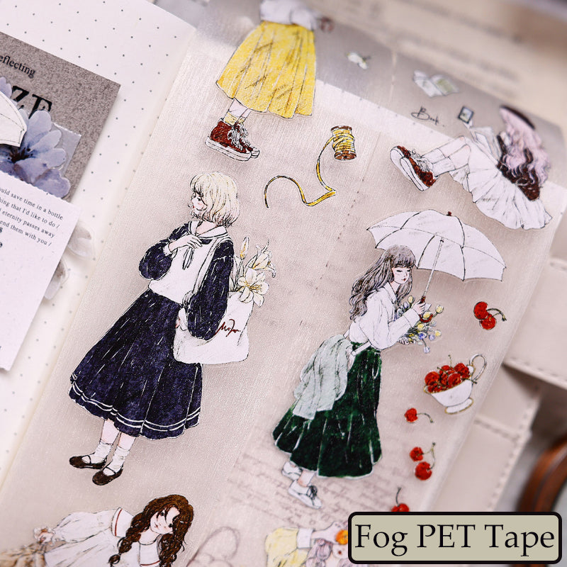 Whole Roll 5cm*5m Flower Among Girl Die Cutting Washi/PET/Fog PET Tape