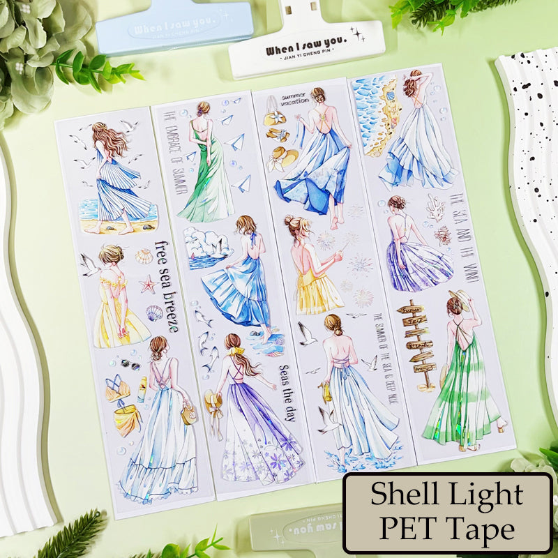 Whole Roll 6cm*5m Summer Breeze Washi/Shell Light PET Tape
