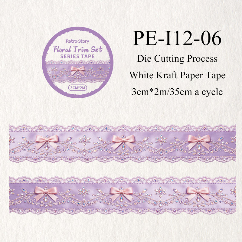 Flower Tassel Series White Kraft Paper Tape