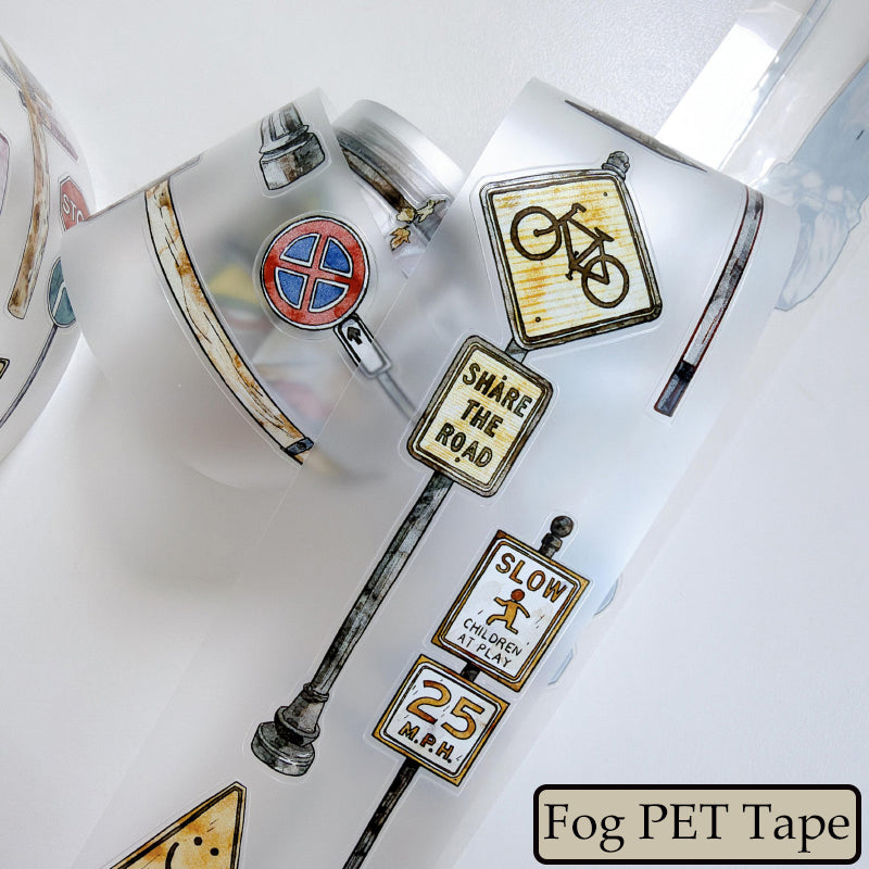 5cm*333cm Road Sign Die Cutting Washi/PET/Fog PET Tape