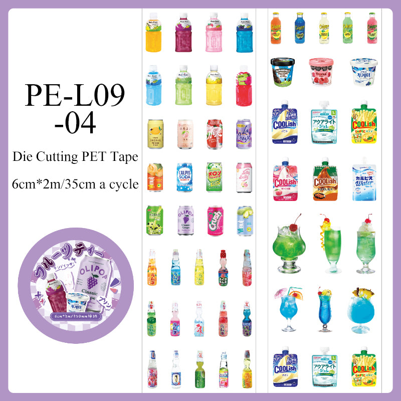 Daily Food Diary Series Die Cutting PET Tape