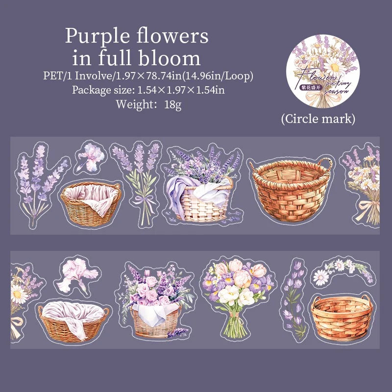 Blooming Season Flower Basket PET Tape