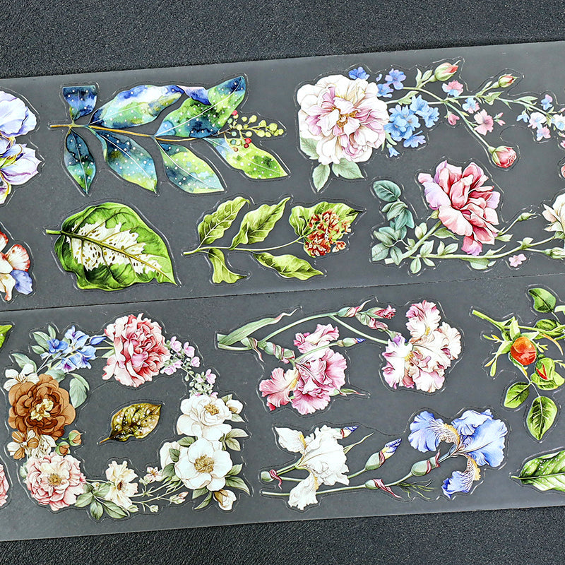 Summer Flower Events Die Cutting Fog PET Tape featuring summer, and flower designs for journaling, scrapbooking and collage