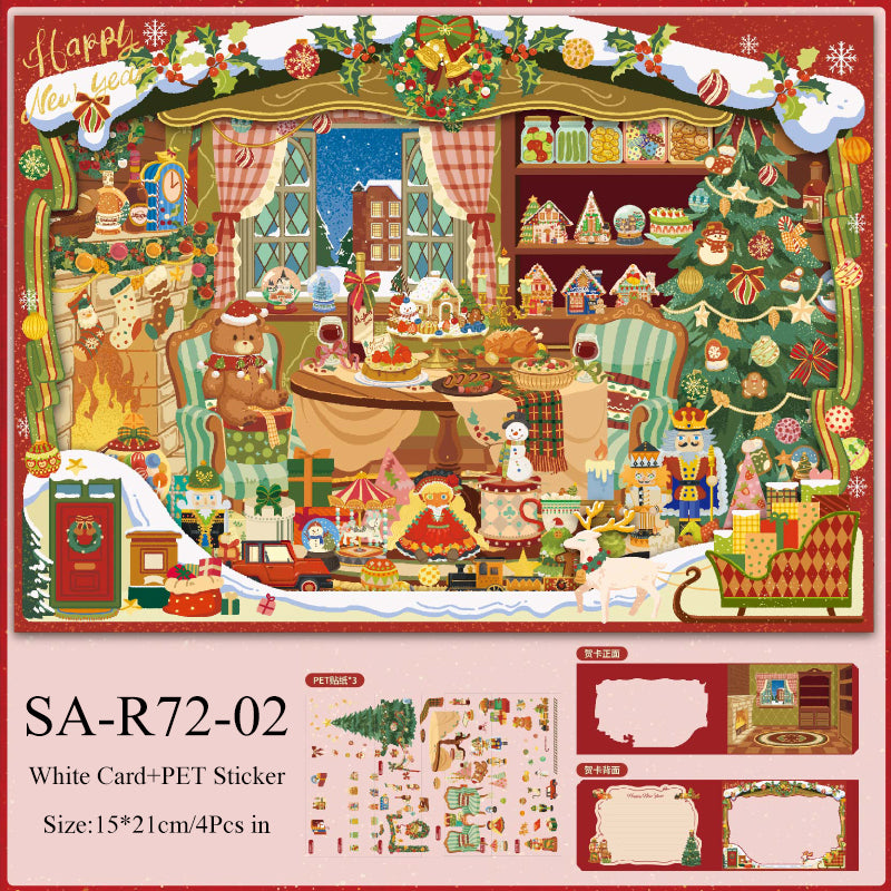 Christmas Warm House Series 3D Sticker