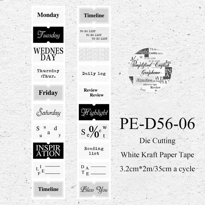 Label Element Series Die Cutting White Kraft Paper Tape