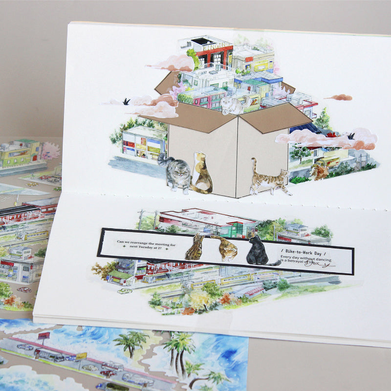 6cm*100cm Urban Scenery PET Tape for journaling, scrapbooking and collage