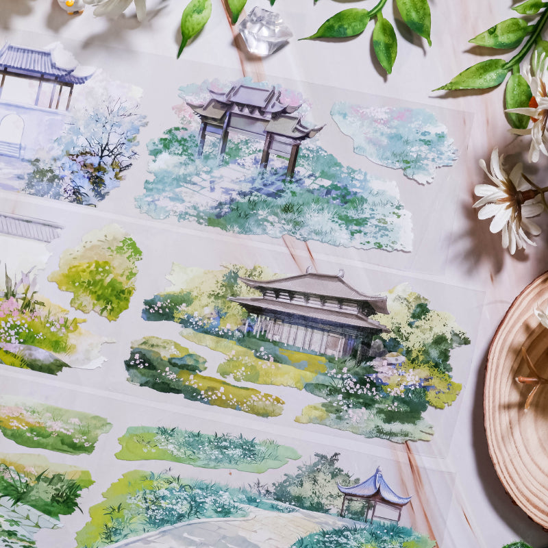 Whole Roll 6.5cm*5m On the Road in Spring PET Tape featuring spring designs for journaling, scrapbooking and collage