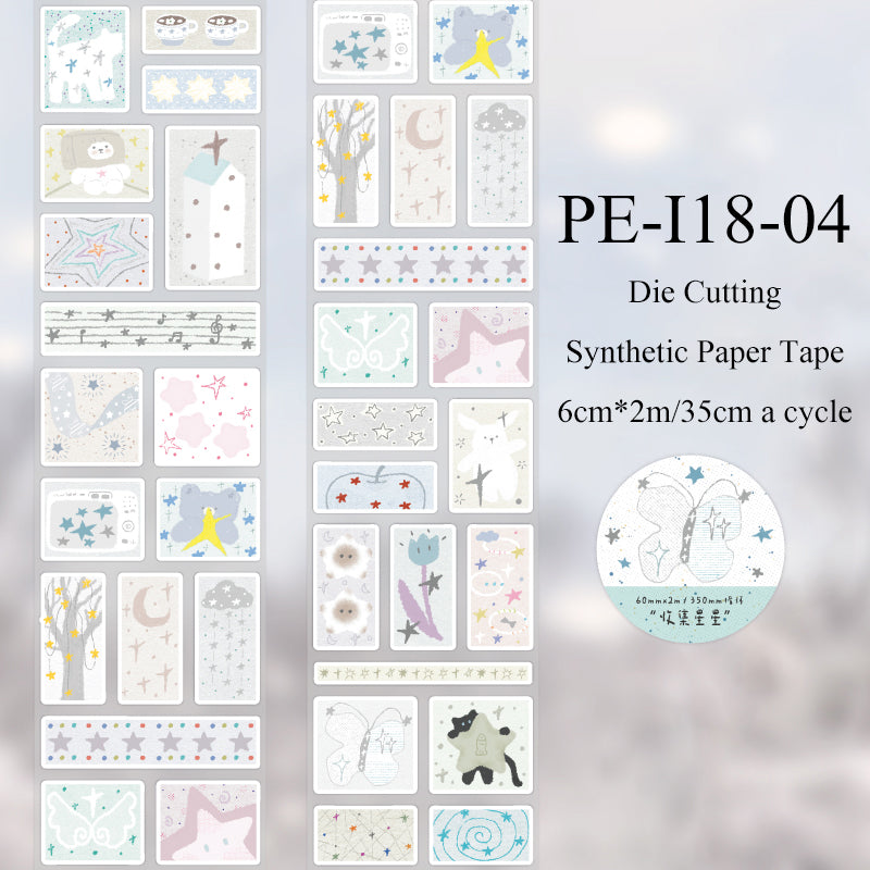 Collection of Stars Series Die Cutting Synthetic Paper Tape