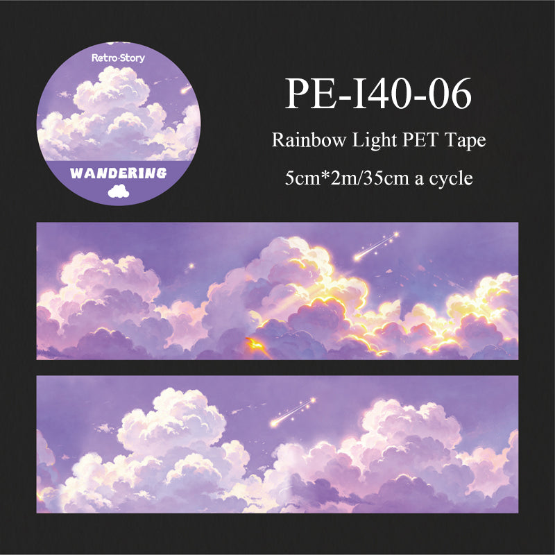 Cloud Travel Series Rainbow Light PET Tape