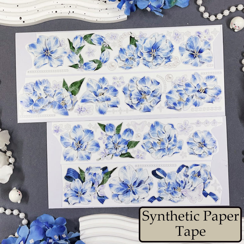 Whole Roll 6cm*5m Ethereal Tranquility Die Cutting Shell Light PET/Synthetic Paper Tape