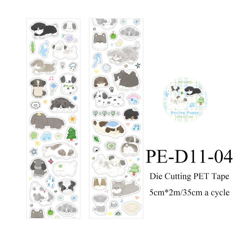 Kitten and puppy business series Die Cutting PET Tape