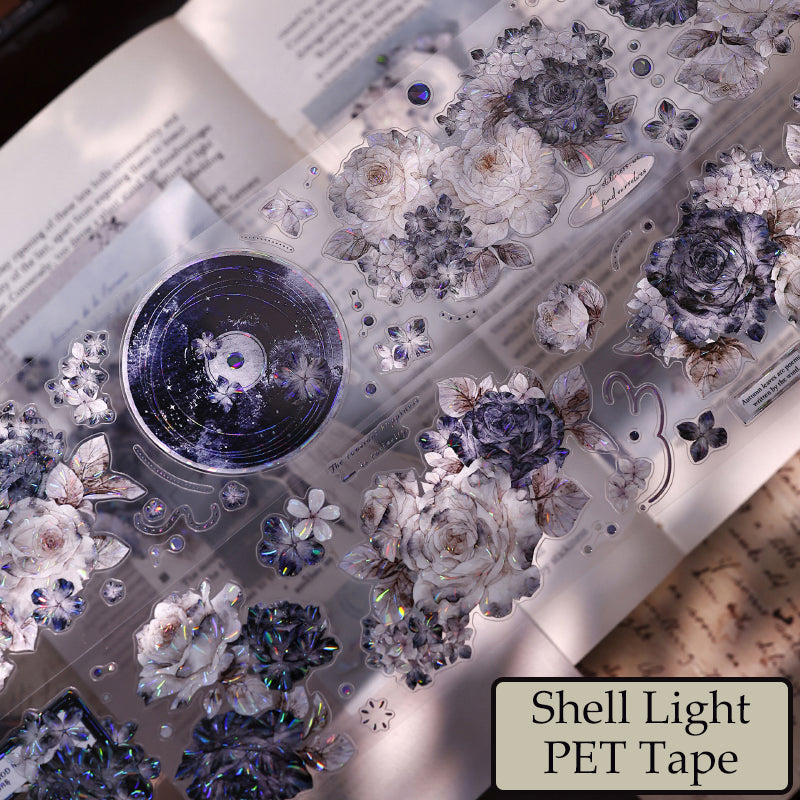 6cm*125cm Cloud Ink Flower Clusters Die Cutting Washi/PET/Shell Light Washi/PET Tape