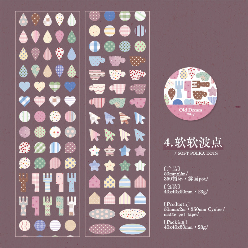 Old Dreams Series Die Cutting Fog PET Tape
