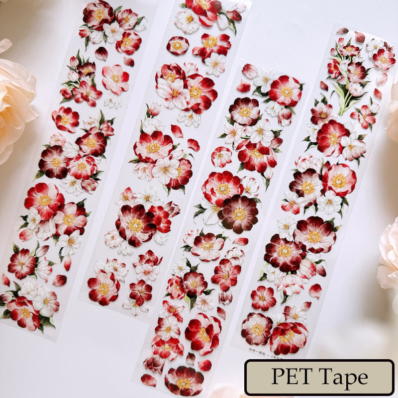 Whole Roll 5.5cm*5m Red Sand Dance Washi/PET Tape