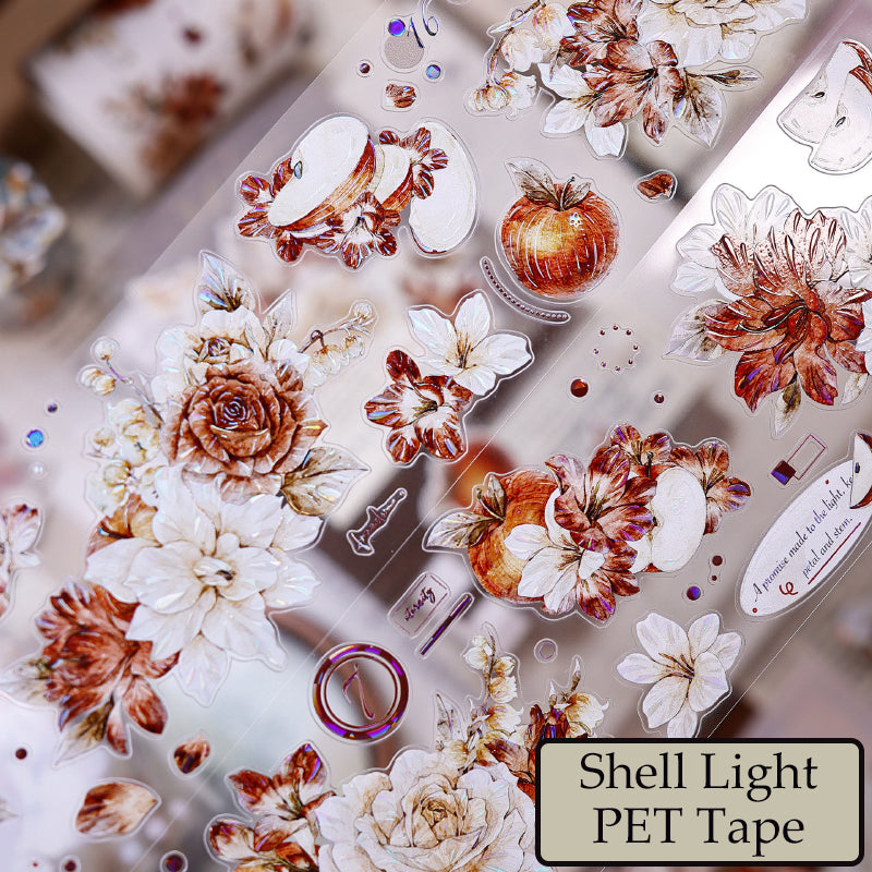 Whole Roll 6cm*5m Sweet Dream Blossoms Die Cutting Washi/PET/Shell Light PET Tape