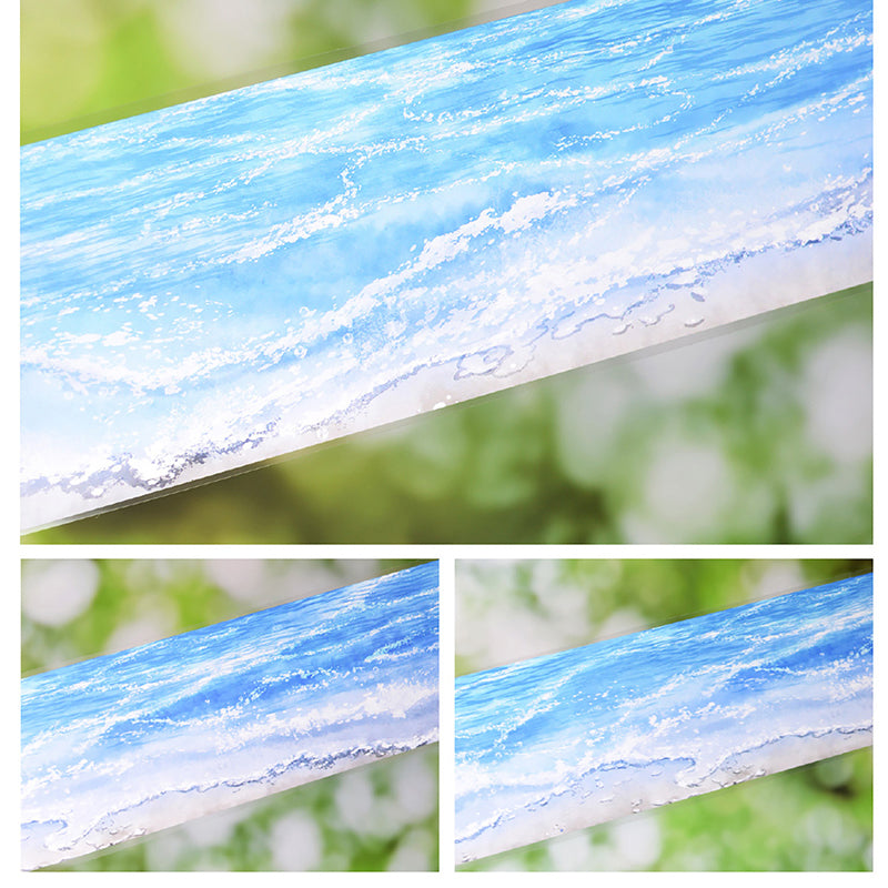 6.3cm*60cm Blue Tide White Ink PET Tape