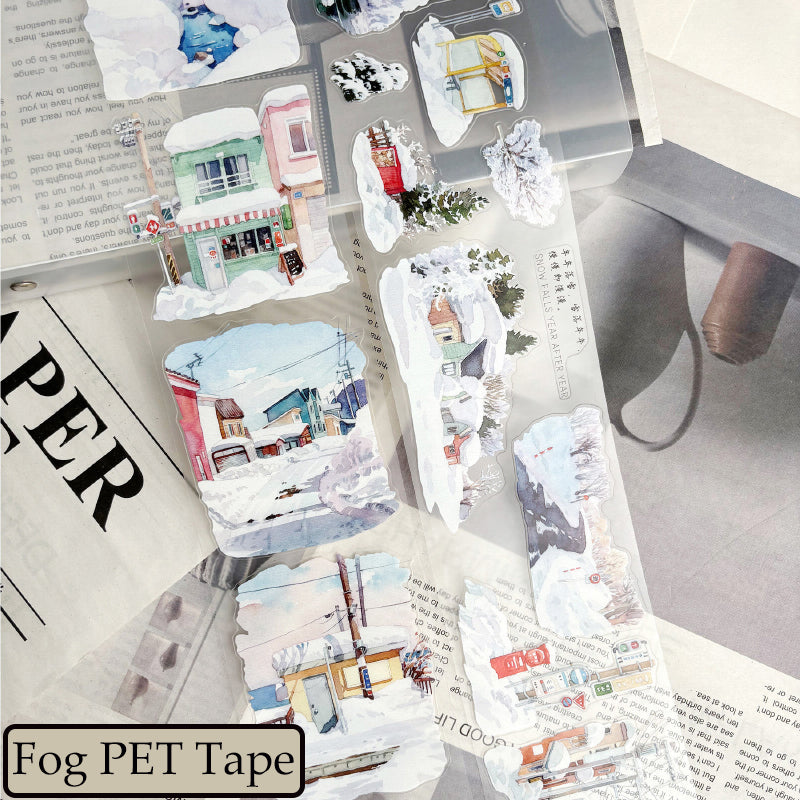 7cm*125cm Snow Falls Die Cutting Washi/PET/Fog PET Tape