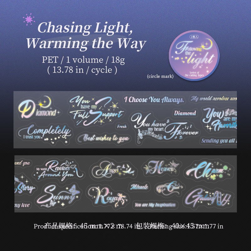Illuminating Star Words Series Die Cutting PET Tape