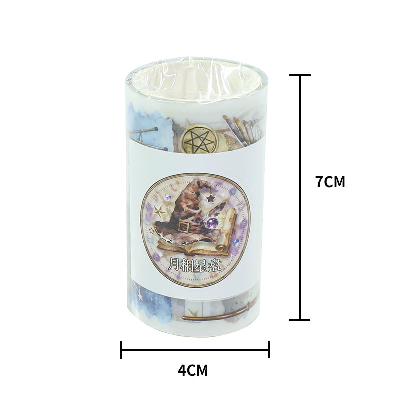 Moon Phase Chart Fog PET Tape featuring moon designs for journaling, scrapbooking and collage