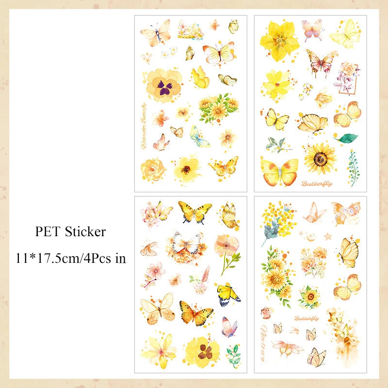 Flower Blossom Sticker Sheet – Aesthetic Floral Journaling & Scrapbook Sticker