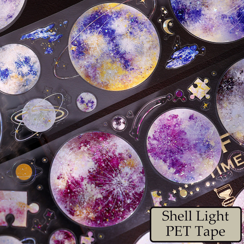 6cm*100cm Star Fall Die Cutting Shell Light Washi/PET Tape