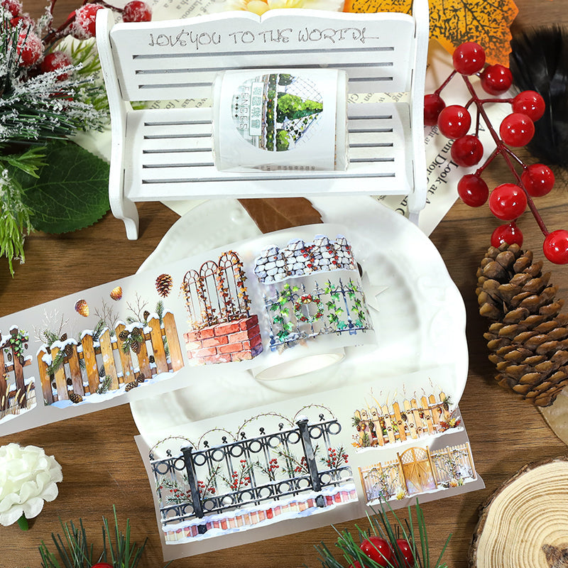 Autumn snow Fog PET Tape featuring autumn, and snow designs for journaling, scrapbooking and collage
