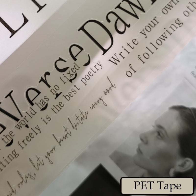 Whole Roll 5cm*3m Fantastic Composition Die Cutting Washi/PET Tape