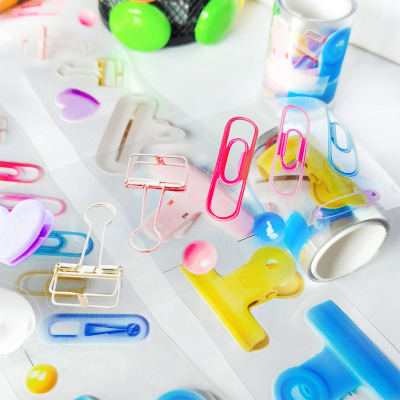 Dopamine clip Die Cutting PET Tape for journaling, scrapbooking and collage