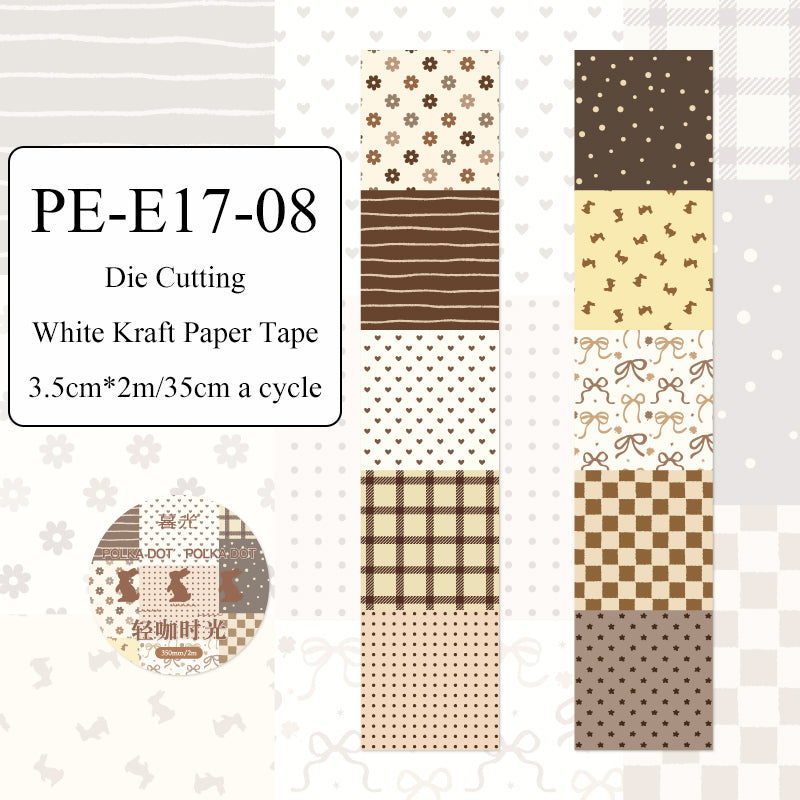 Dot Pattern Battle Series Die Cutting White Kraft Paper Tape
