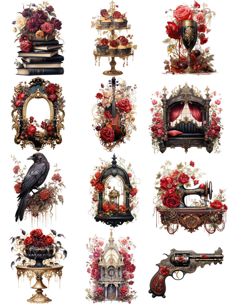Vintage Rose Girl Sticker