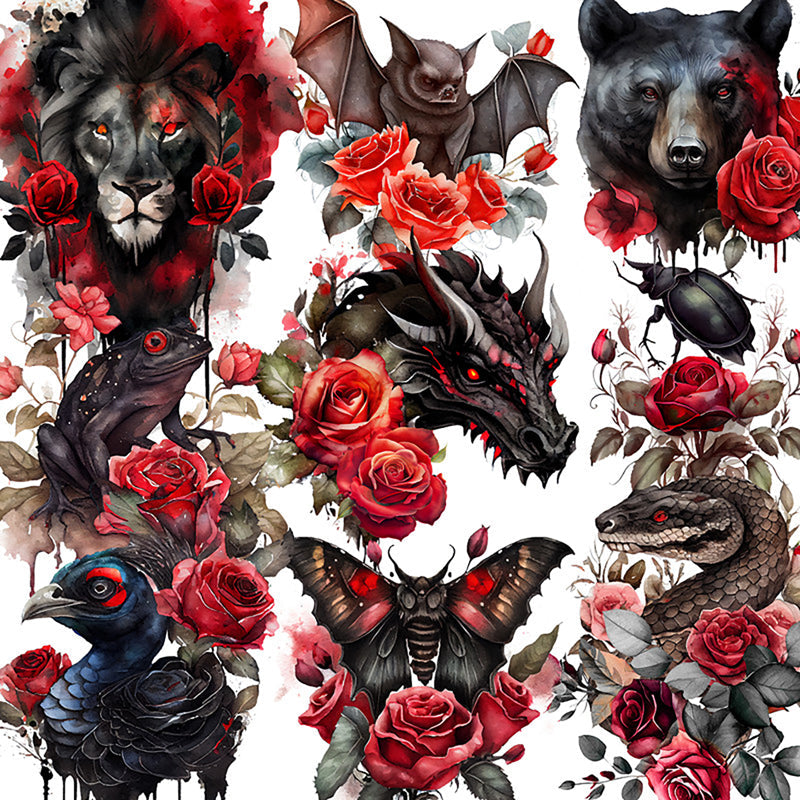 Gothic rose animal Sticker