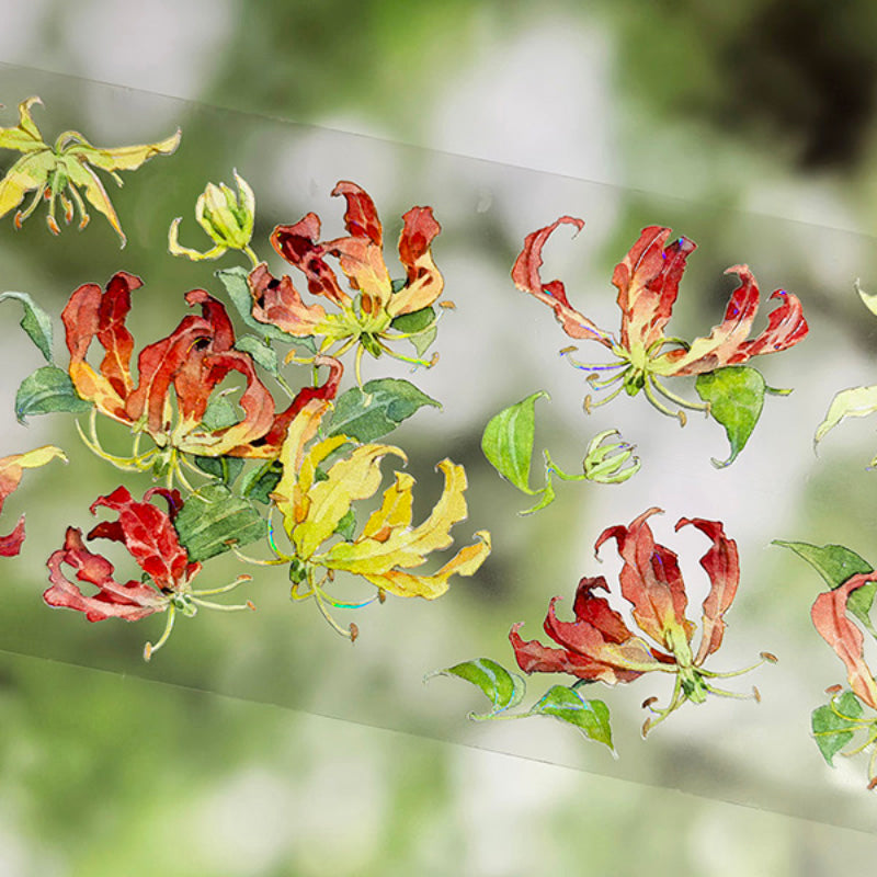 6cm*100cm Garland Lily Shell Light PET Tape featuring light designs for journaling, scrapbooking and collage