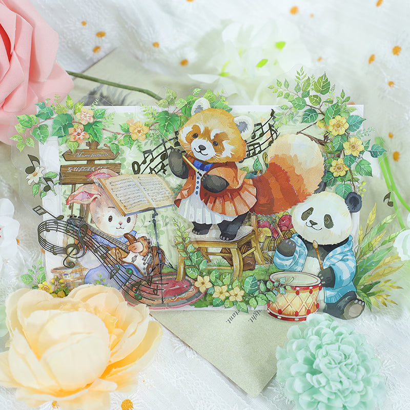 Forest Melodies Shell Light PET Tape featuring forest, and light designs for journaling, scrapbooking and collage