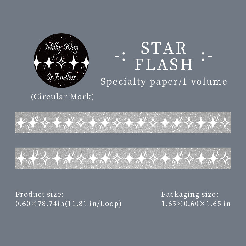 Milky Way Series Flash Silver Special Paper Tape