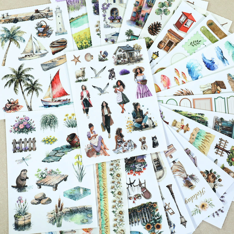 Journry Life Sticker Book featuring book designs for journaling, scrapbooking and collage