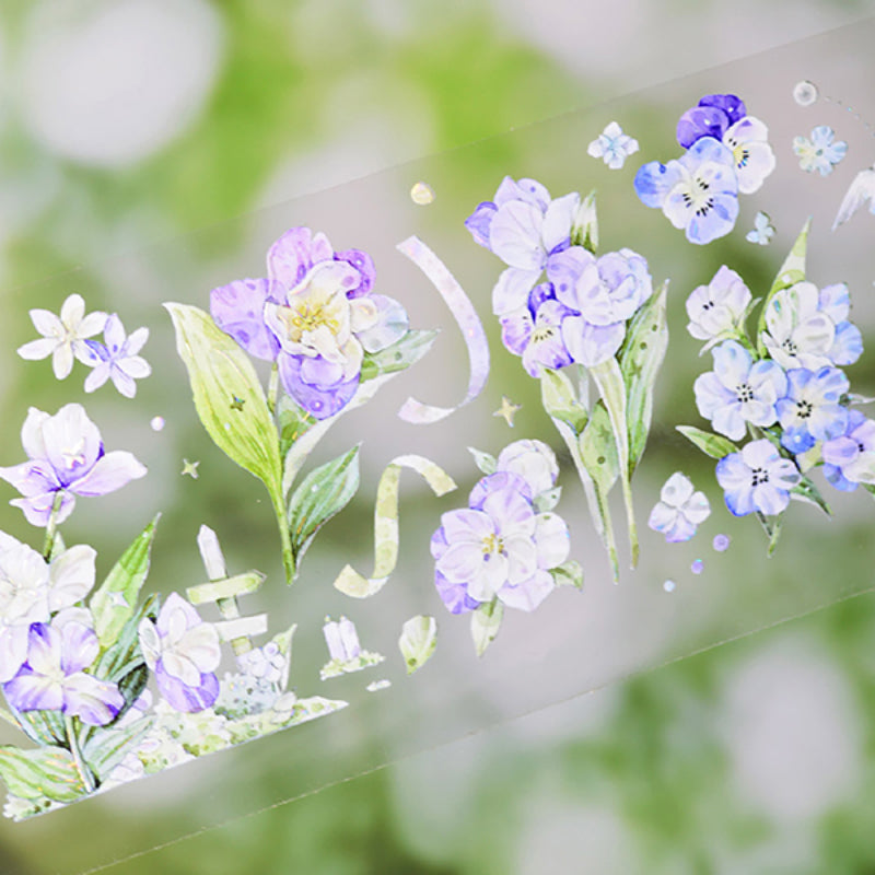 Whole Roll 6.5cm*5m Fragrant Flower Dream Shell Light PET Tape