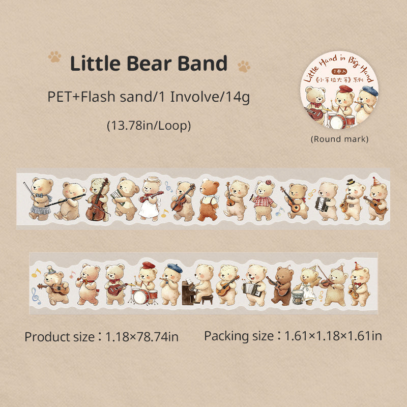 Little Hand in Big Hand Series Die Cutting Flash Sand PET Tape