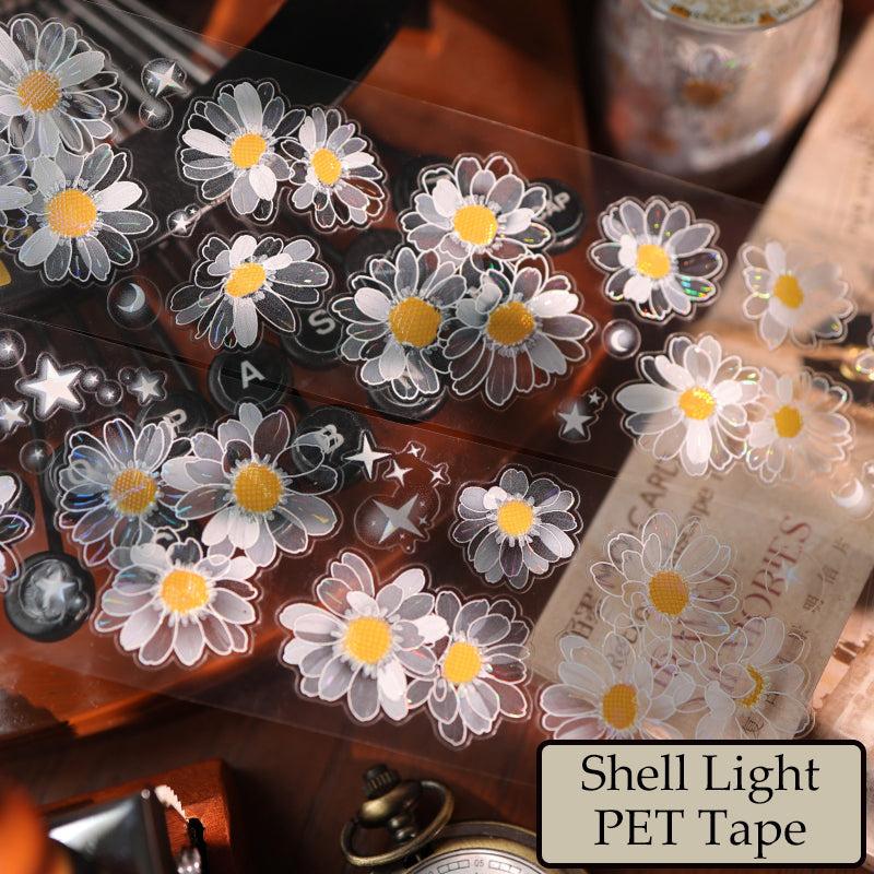 5cm*100cm Air Garden Die Cutting Shell Gold/Shell Silver/Shell Light PET Tape