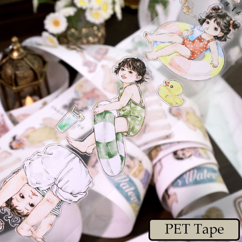 6cm*100cm Go To The Beach Die Cutting Synthetic Paper/PET Tape
