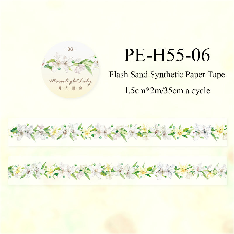 Flower Poem Series Flash Sand Synthetic Paper Tape
