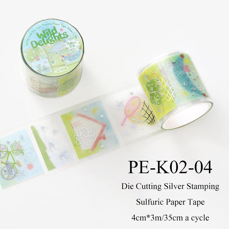 Milk Mist Wandering Series Die Cutting Silver Stamping Sulfuric Paper Tape