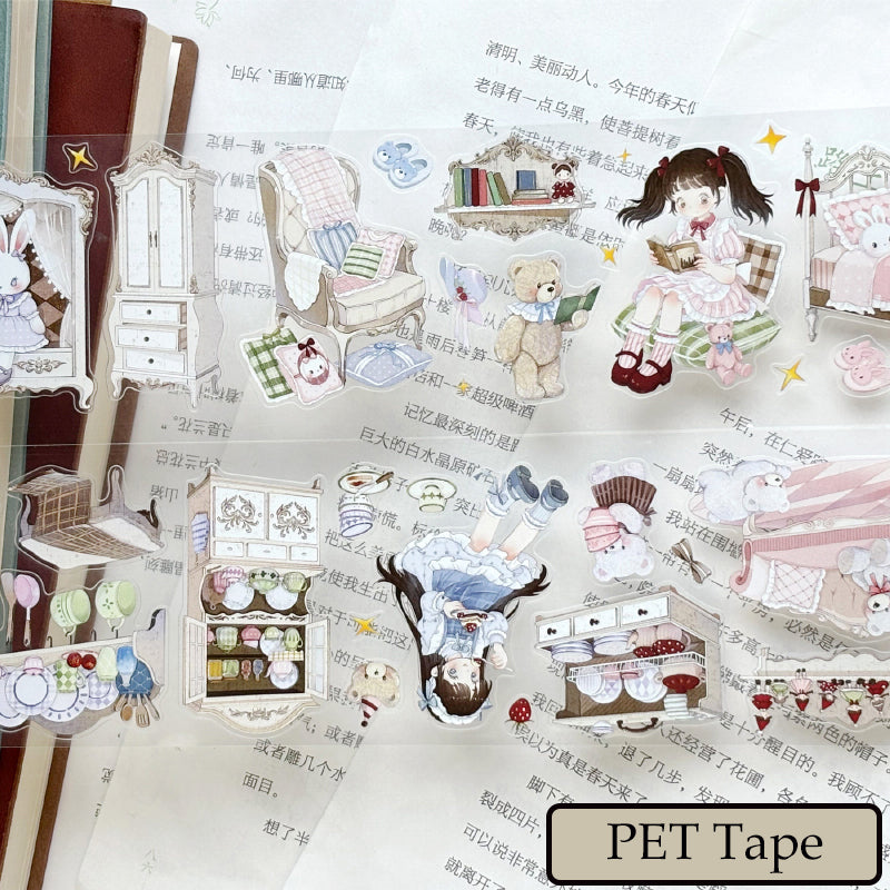 Whole Roll 5.5cm*5.1m Lily's Sweet House Die Cutting Washi/PET Tape
