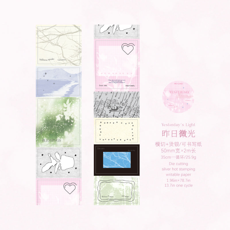 Inspiration Notes Series Die Cutting Silver Stamping Writing Paper Tape