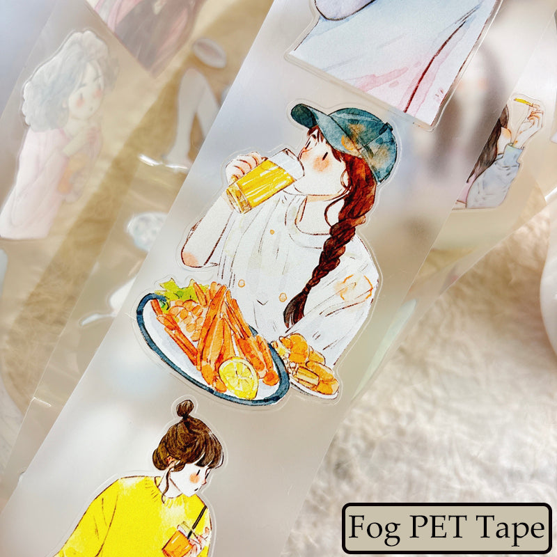 5.5cm*333cm Having a meal Die Cutting Washi/PET/Fog PET Tape