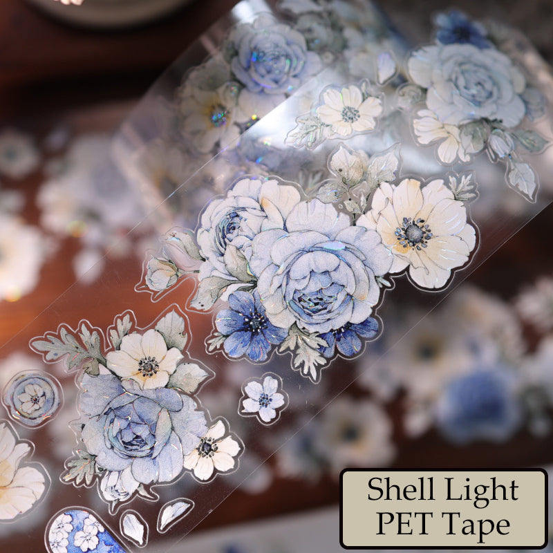 Sweet Blue Flower Die-Cutting Washi Tape - Sample 100cm