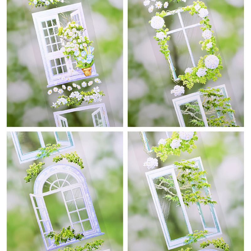 6cm*100cm Light Color Windowful Of Flowers PET Tape