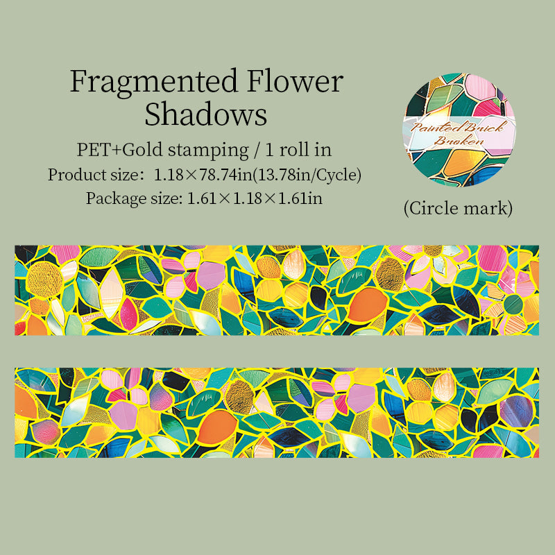 Colored Brick Fragment Series Gold Stamping PET Tape