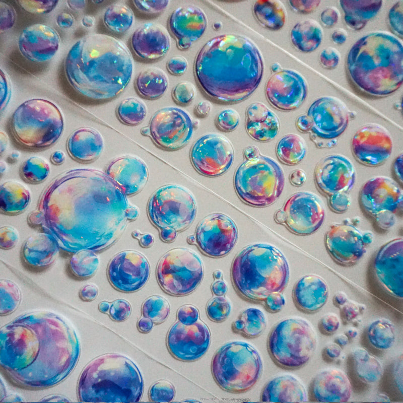 Whole Roll 6cm*5m Colorful Bubbles Die Cutting Shell Light PET Tape