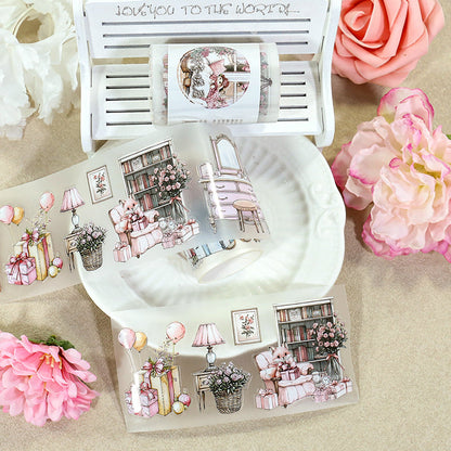Warm Home Die Cutting Fog PET Tape featuring home designs for journaling, scrapbooking and collage